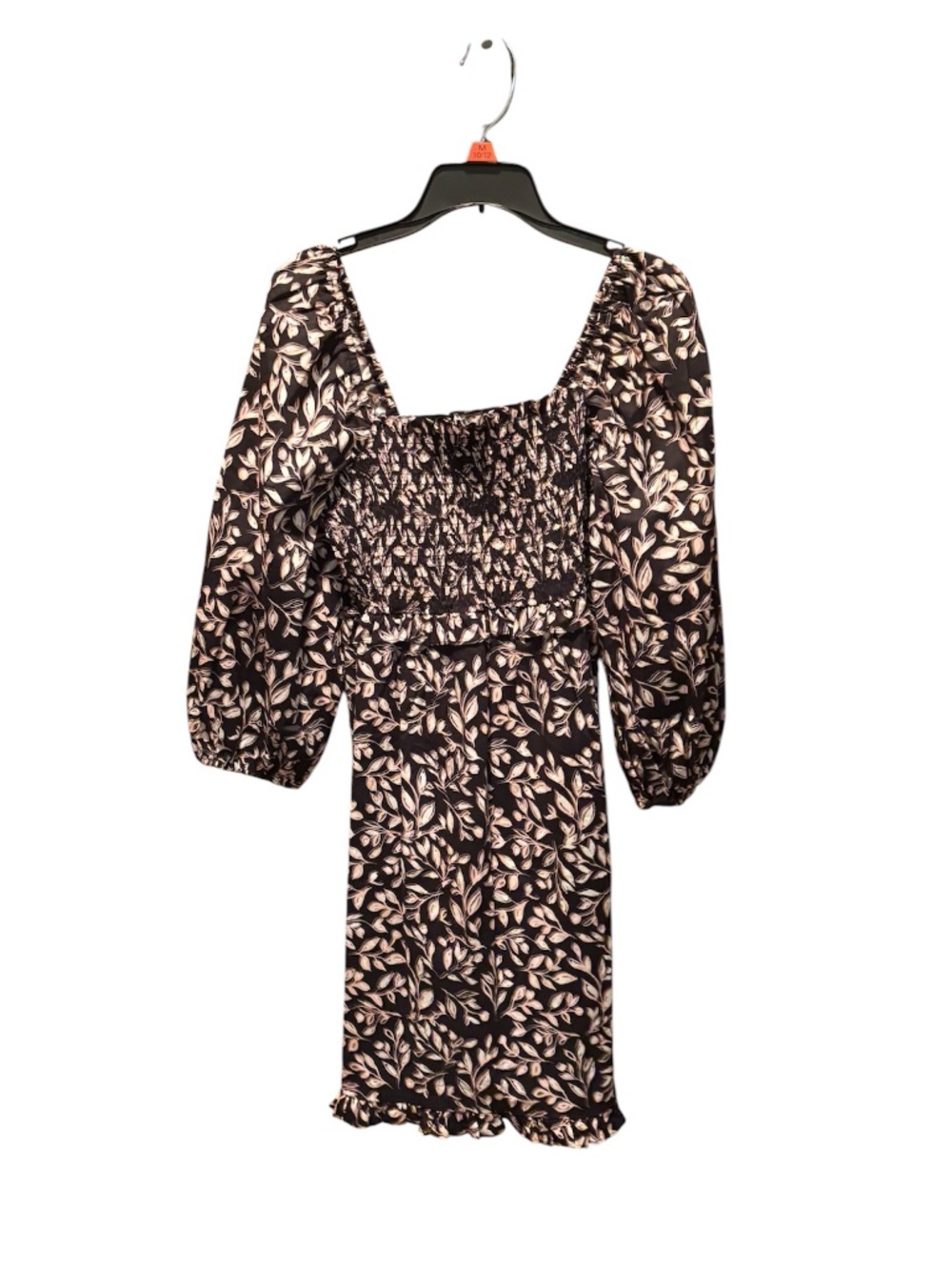 Nicole Miller Collection Leaf Print Stretch Cotton Babydoll Dress Small NWT